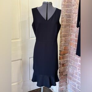 Talbots Sleeveless V-Neck Inner Lined Black Dress